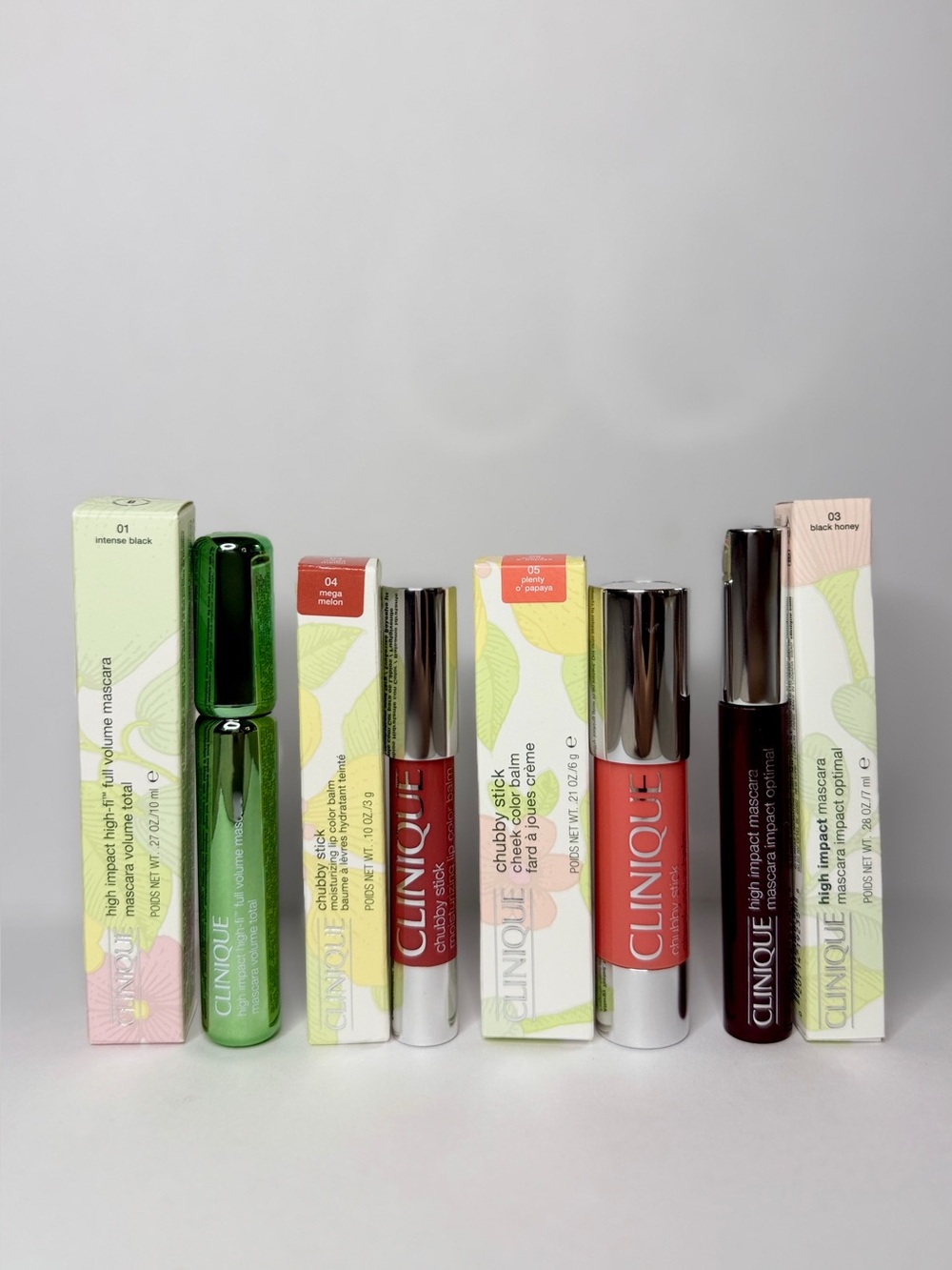 Clinique Makeup Bundle | High Impact Mascaras + Chubby Stick Lip Balm & Cheek Co